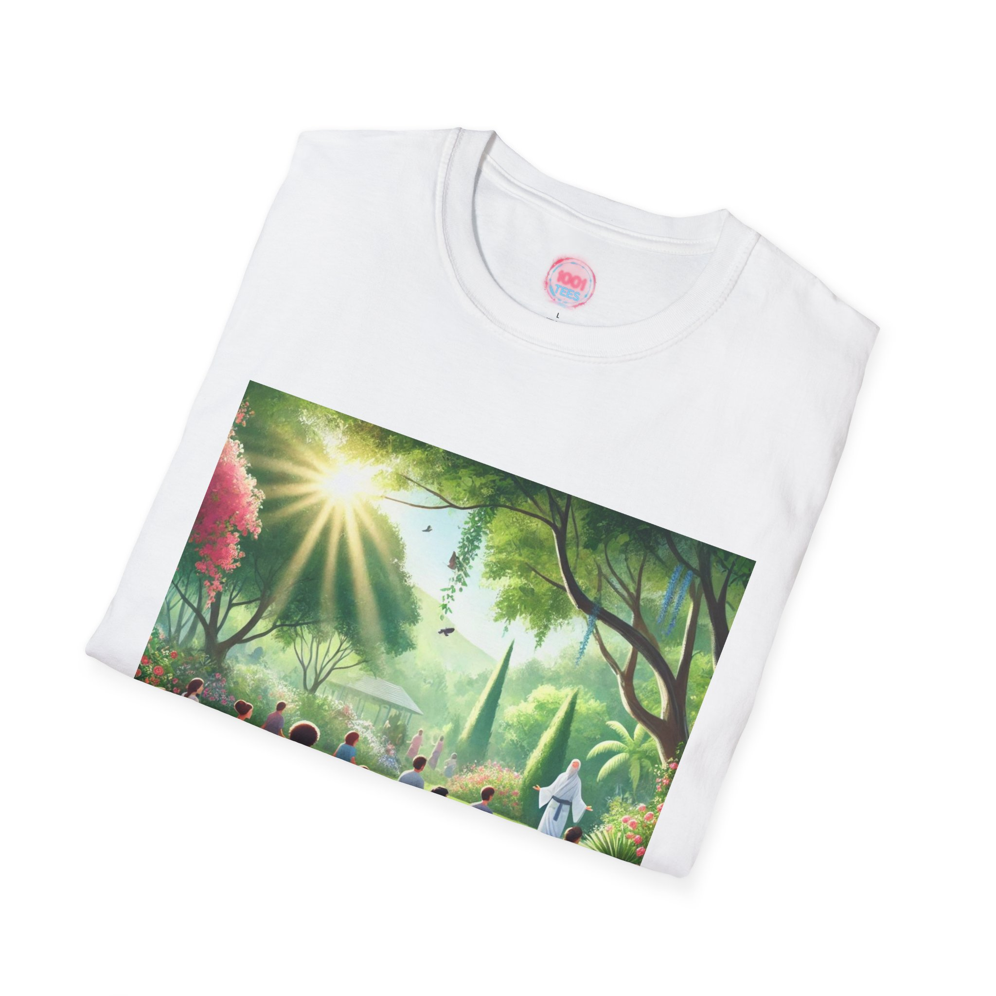 Serene Meditation Unisex Softstyle T-Shirt - Perfect for Mindfulness and Yoga Enthusiasts - Image 4