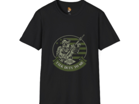 Talk Duty to Me Military Graphic T-Shirt – Black Graphic Tee