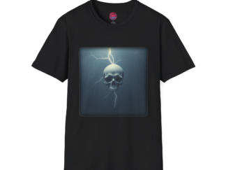Unisex Skull & Lightning Graphic T-Shirt - Edgy Casual Wear