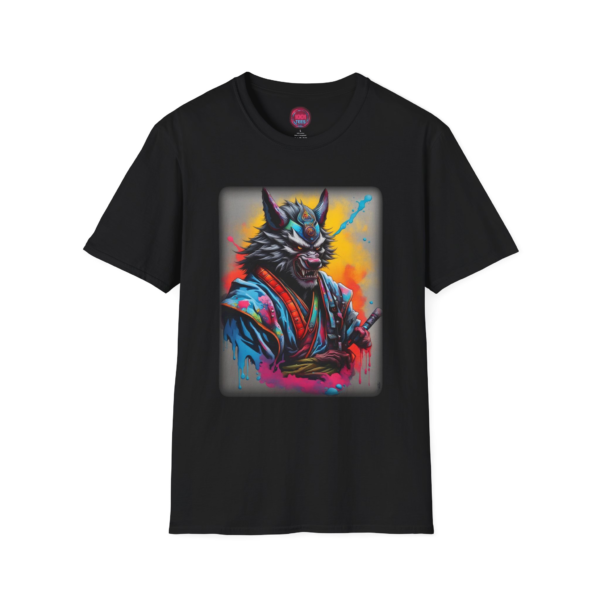 Vibrant Wolf Samurai Unisex T-Shirt – Bold Graphic Tee for Animal Lovers