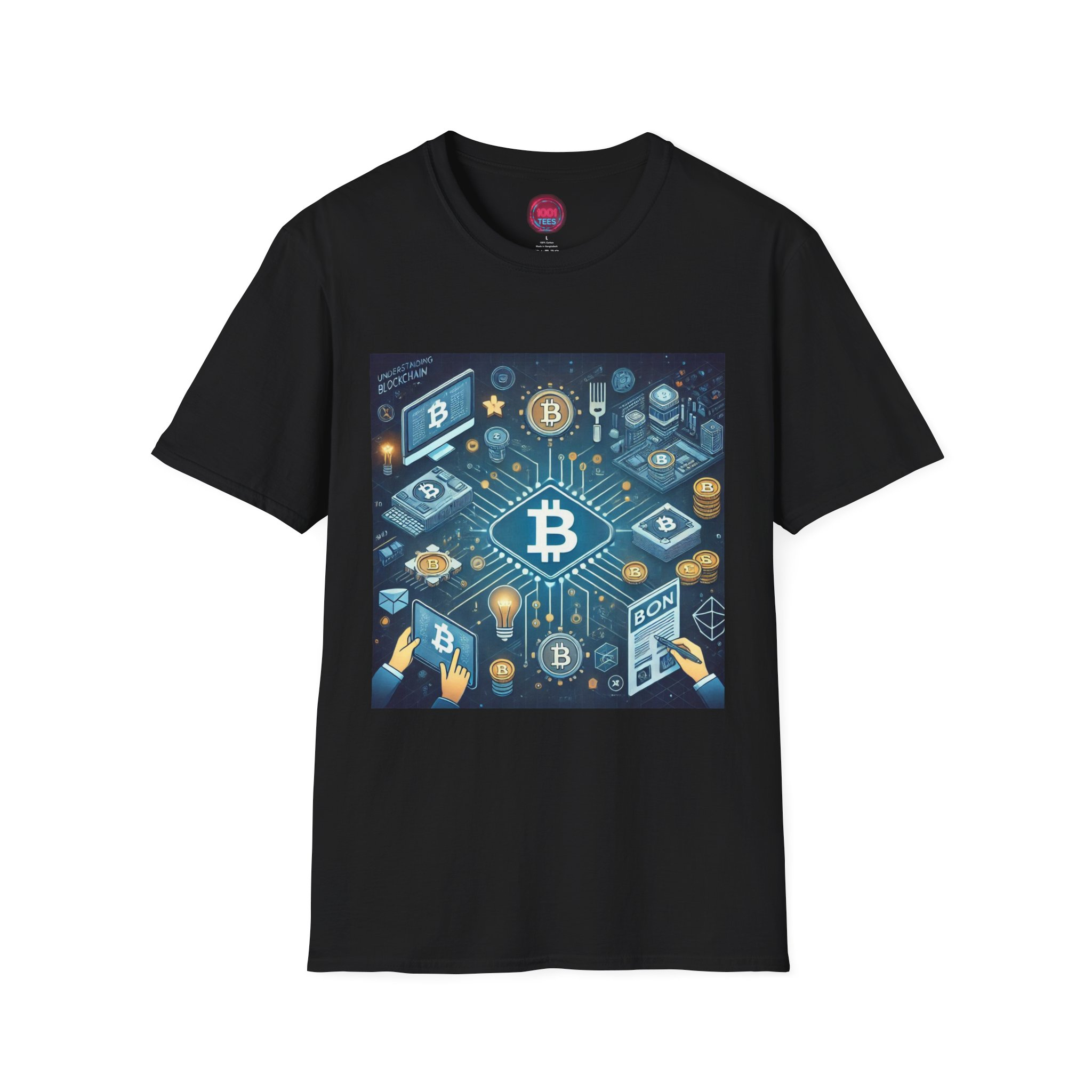Cryptocurrency Unisex Softstyle T-Shirt – Bitcoin Design Graphic Tee - Image 5