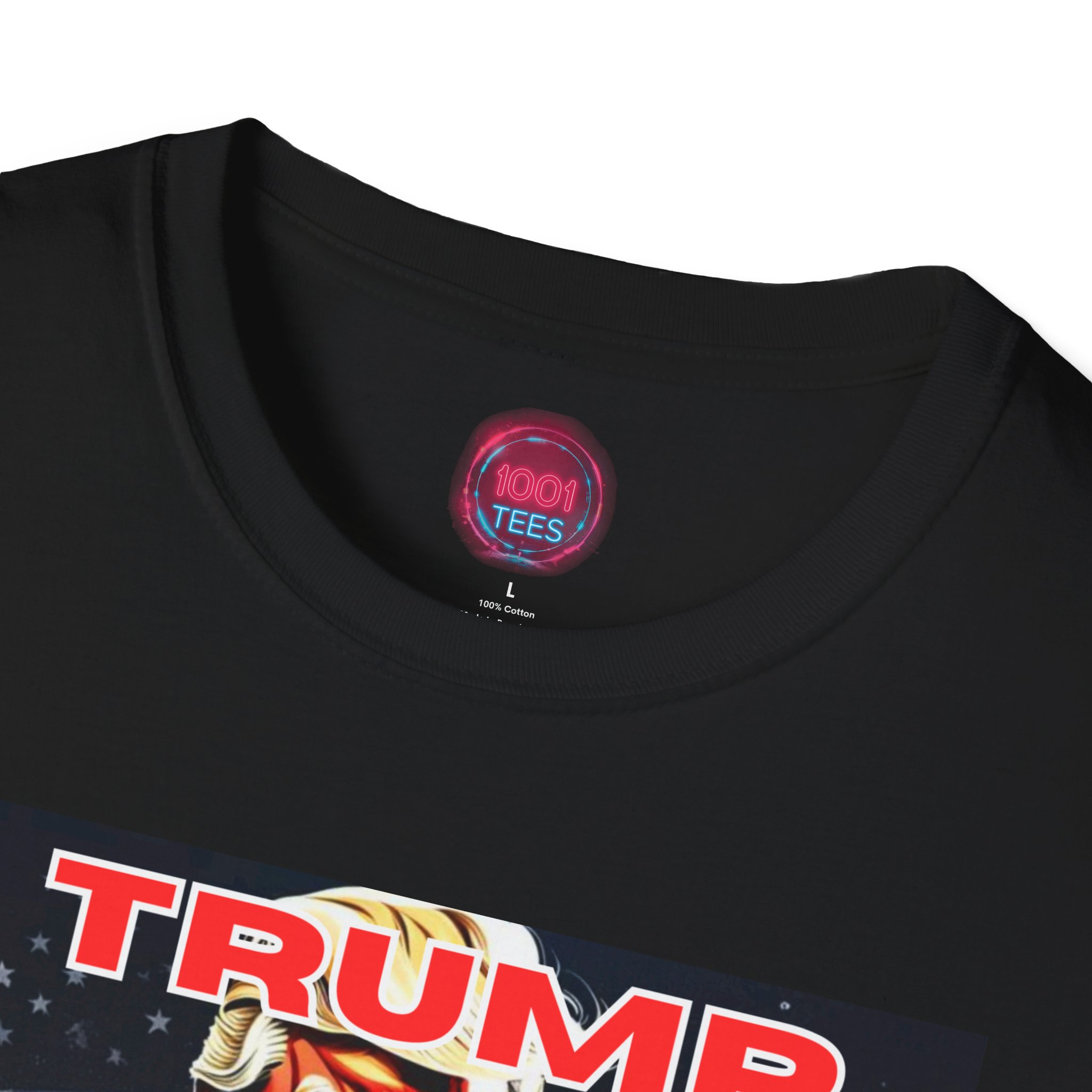 Patriotic Unisex Softstyle T-Shirt - "Trump: Fighting for America" - Image 7