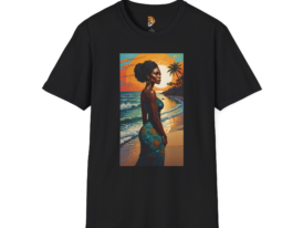 Bohemian Beach Vibes Tropical Sunset Design – Black Graphic Tee
