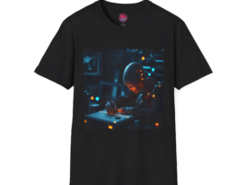 Futuristic Robot Graphic T-Shirt for Tech Lovers – Black Graphic Tee