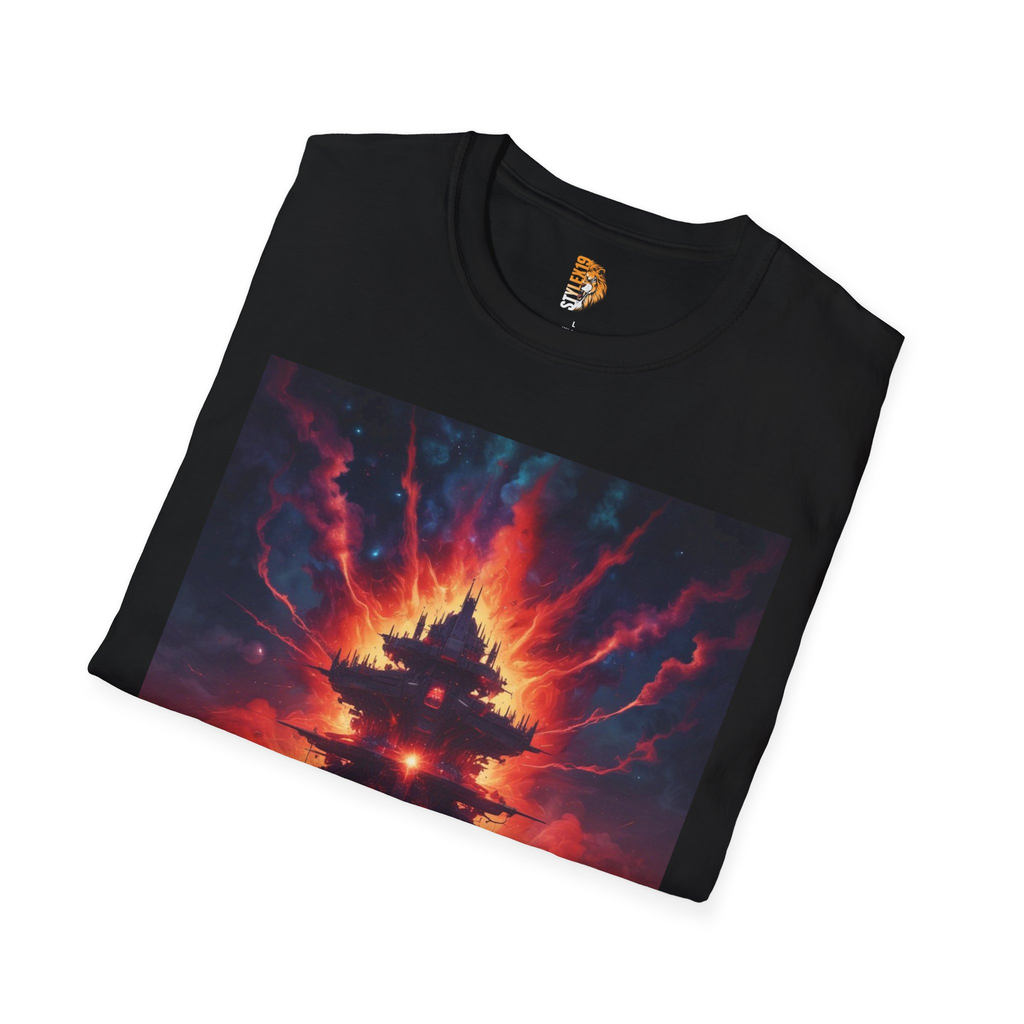 Unisex Softstyle T-Shirt - Vibrant Temple Graphic for Art Lovers - Image 4