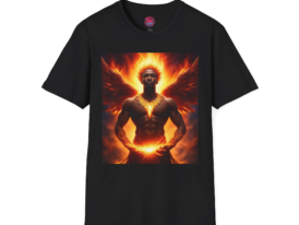 Fiery Angel Design – Black Graphic Tee