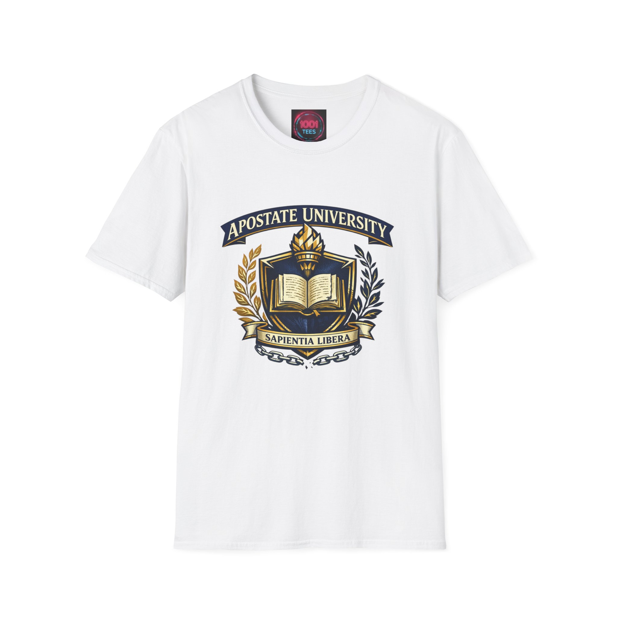 Apostate University Crest T-Shirt — Sapientia Libera Collegiate Tee - Image 6