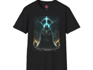 Gothic Angel Unisex Softstyle T-Shirt - Dark Fantasy Graphic Tee