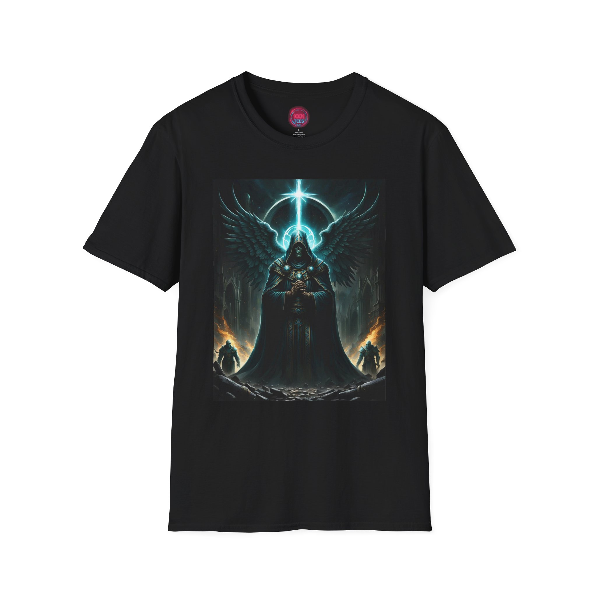 Gothic Angel Unisex Softstyle T-Shirt - Dark Fantasy Graphic Tee