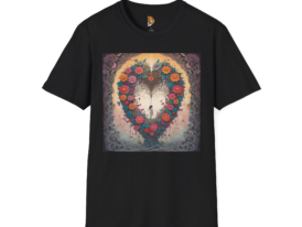 Floral Heart – Black Graphic Tee