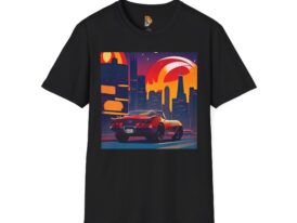 Vintage Retro Car – Black Graphic Tee