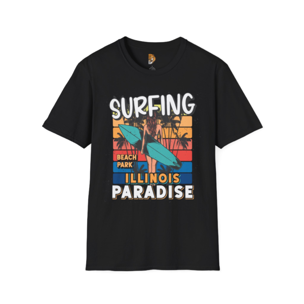 Surfing Paradise Unisex Softstyle T-Shirt - Beach Park Illinois Graphic Tee