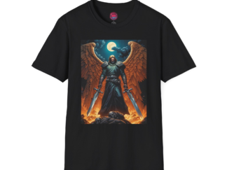 Mythical Warrior Unisex Softstyle T-Shirt - Bold Angel Design