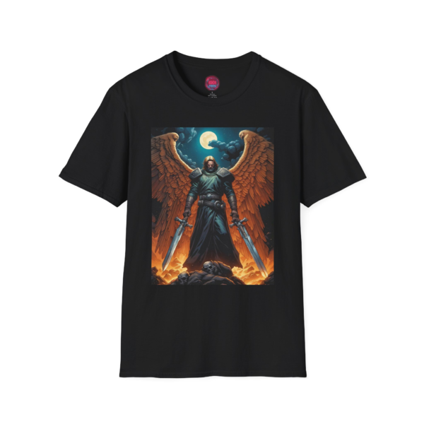 Mythical Warrior Unisex Softstyle T-Shirt - Bold Angel Design