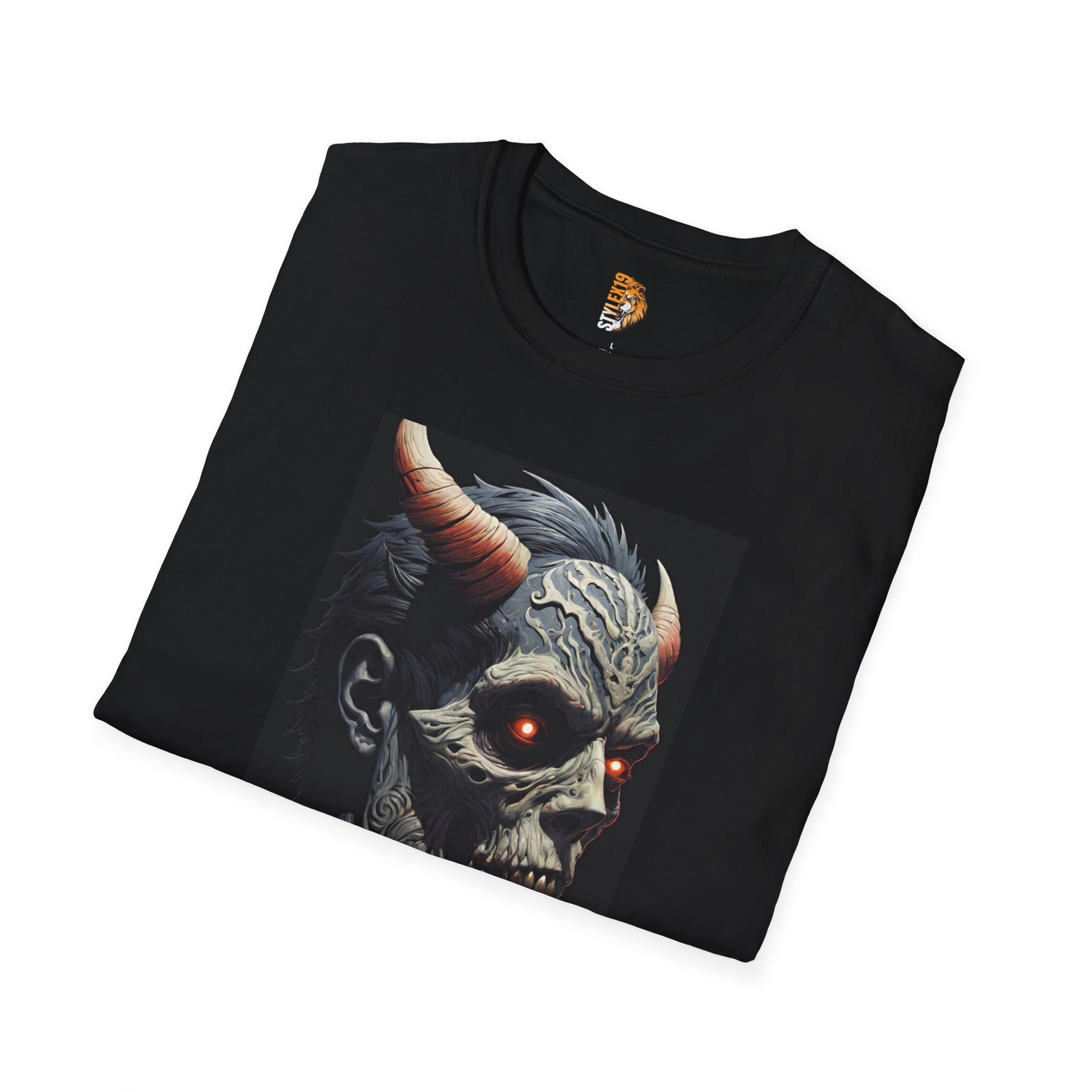 Men's and Women's Skull Demon Tee - Unisex Softstyle T-Shirt - Image 4