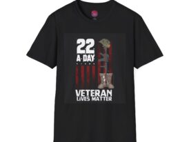Veteran Lives Matter T-Shirt - 22 A Day Tribute Tee – Black Graphic Tee
