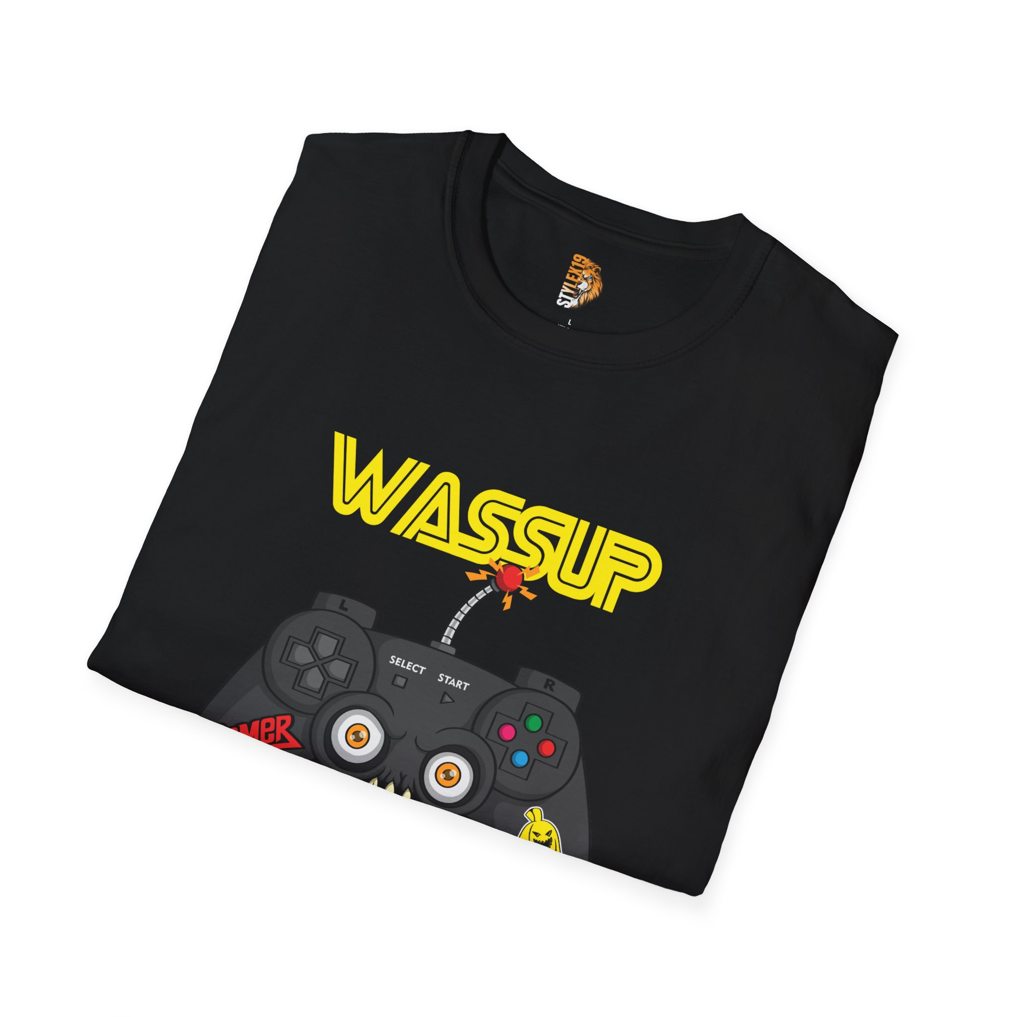 Funny Gamer T-Shirt - 'WASSUP PLAYER?' Unisex Softstyle Tee - Image 4