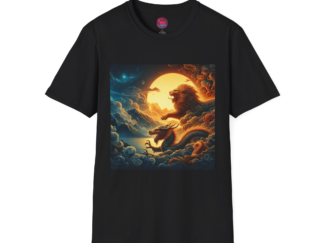 Mythical Creatures Unisex Softstyle T-Shirt - Lion and Dragon Design