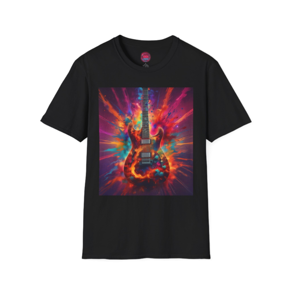 Vibrant Guitar Art Unisex Softstyle T-Shirt | Music Lover's Gift