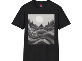 Serene Minimalist Landscape Design – Black Graphic Tee