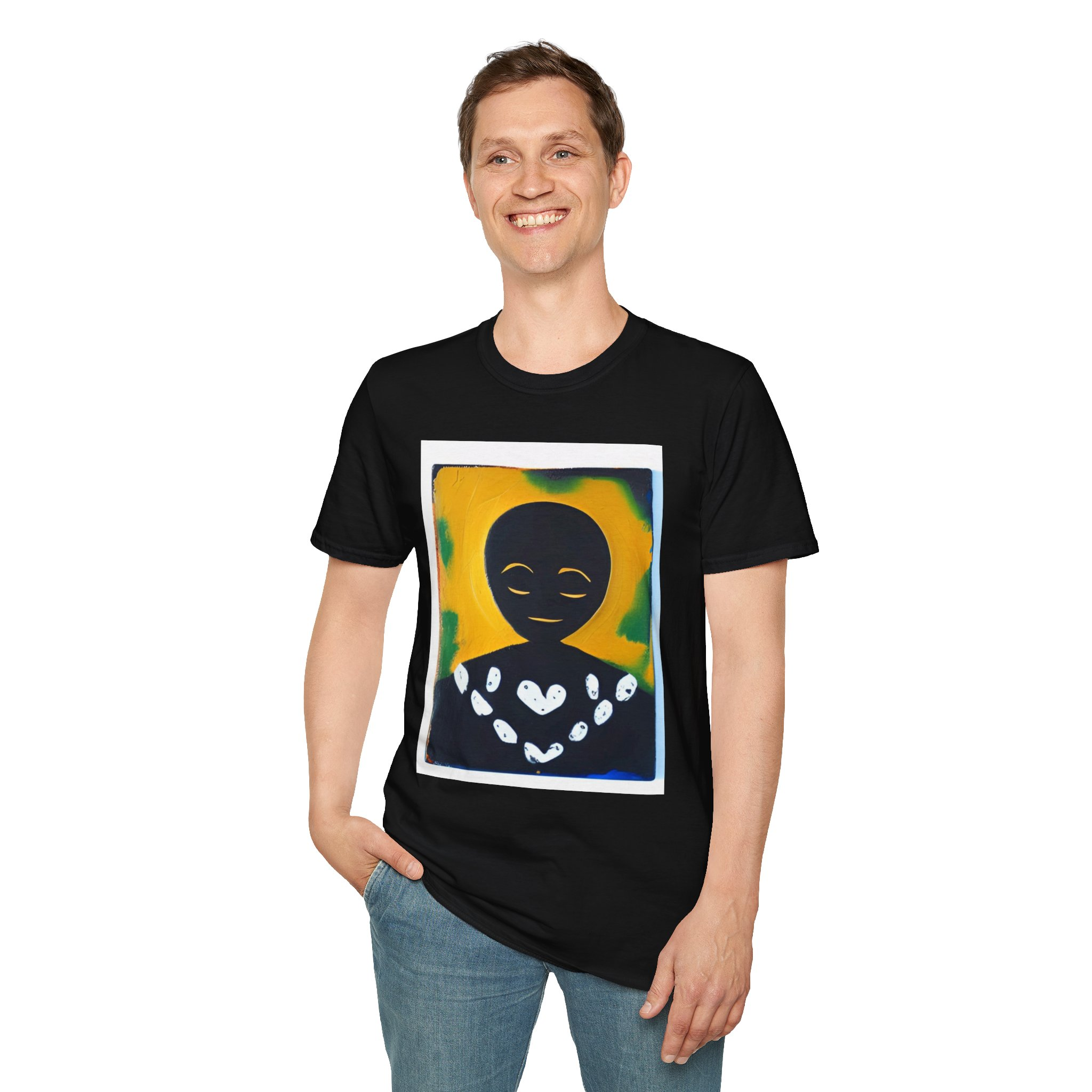 Graphic T-Shirt — Heart Collar Abstract Portrait Tee - Image 6