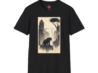 Urban Jungle Black T-Shirt with Panther Design