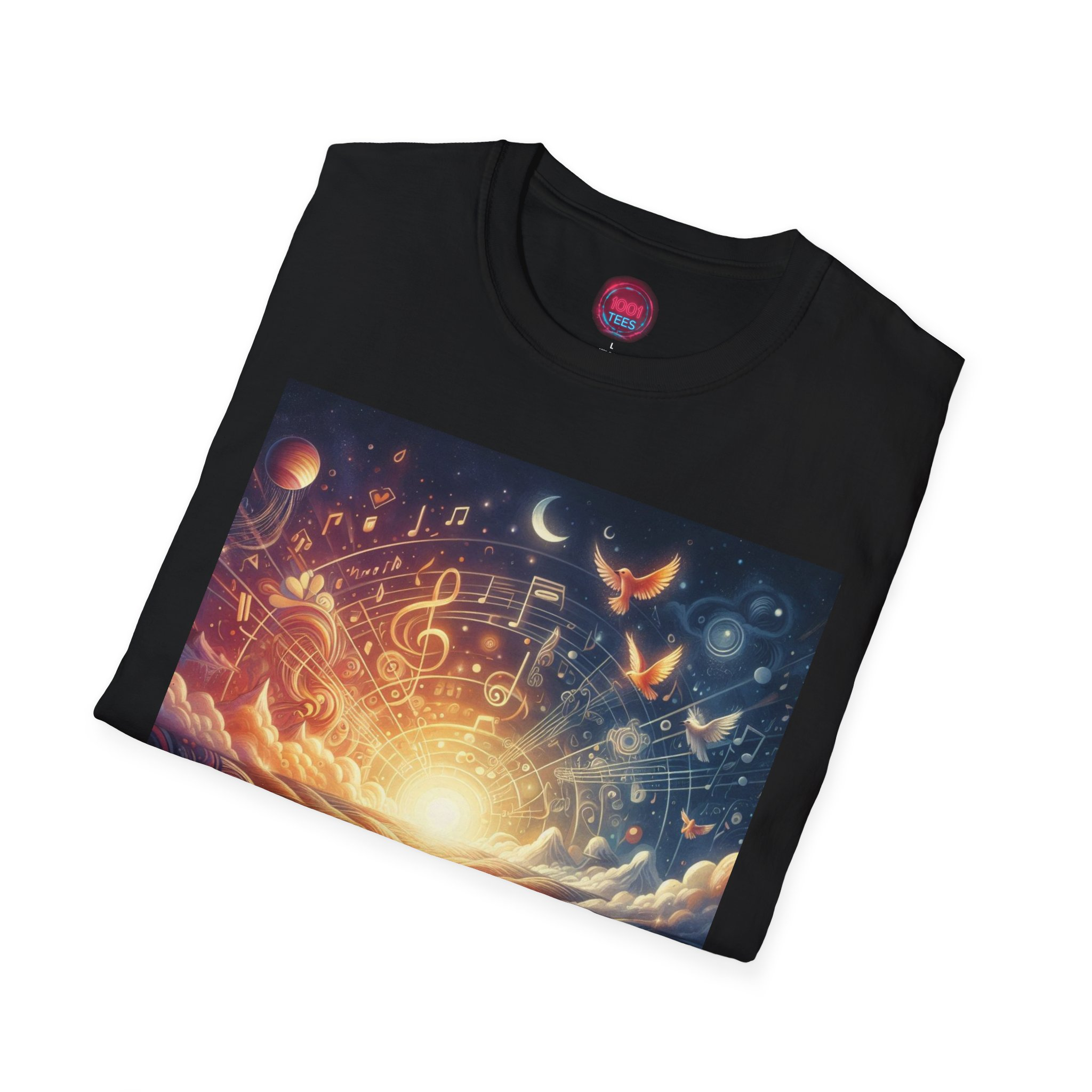 Cosmic Melody Unisex Softstyle T-Shirt - Image 4