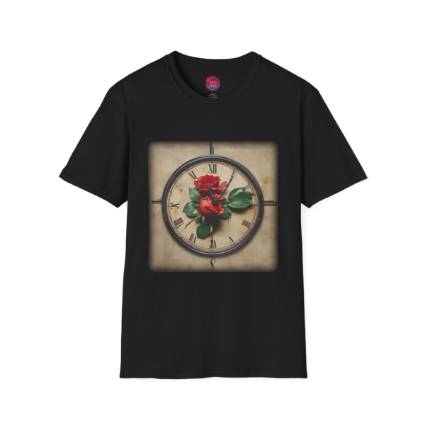 Vintage Clock Rose Unisex Softstyle T-Shirt