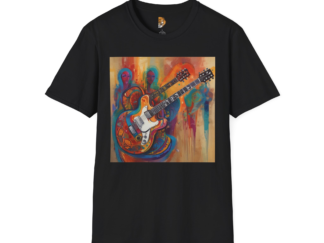 Vibrant Guitar Art Unisex Softstyle T-Shirt | Music Lover's Gift