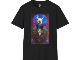 Dark Fantasy Unisex Softstyle T-Shirt with Vampire Design