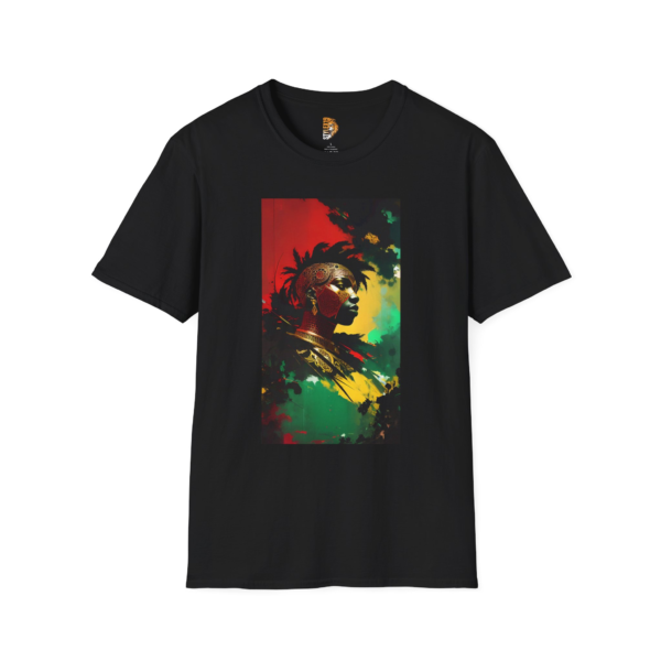 Vibrant African Warrior Unisex Softstyle T-Shirt - Perfect for Cultural Celebrations