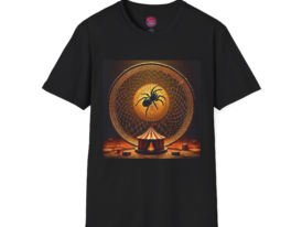 Creepy Circus Spider Design – Black Graphic Tee