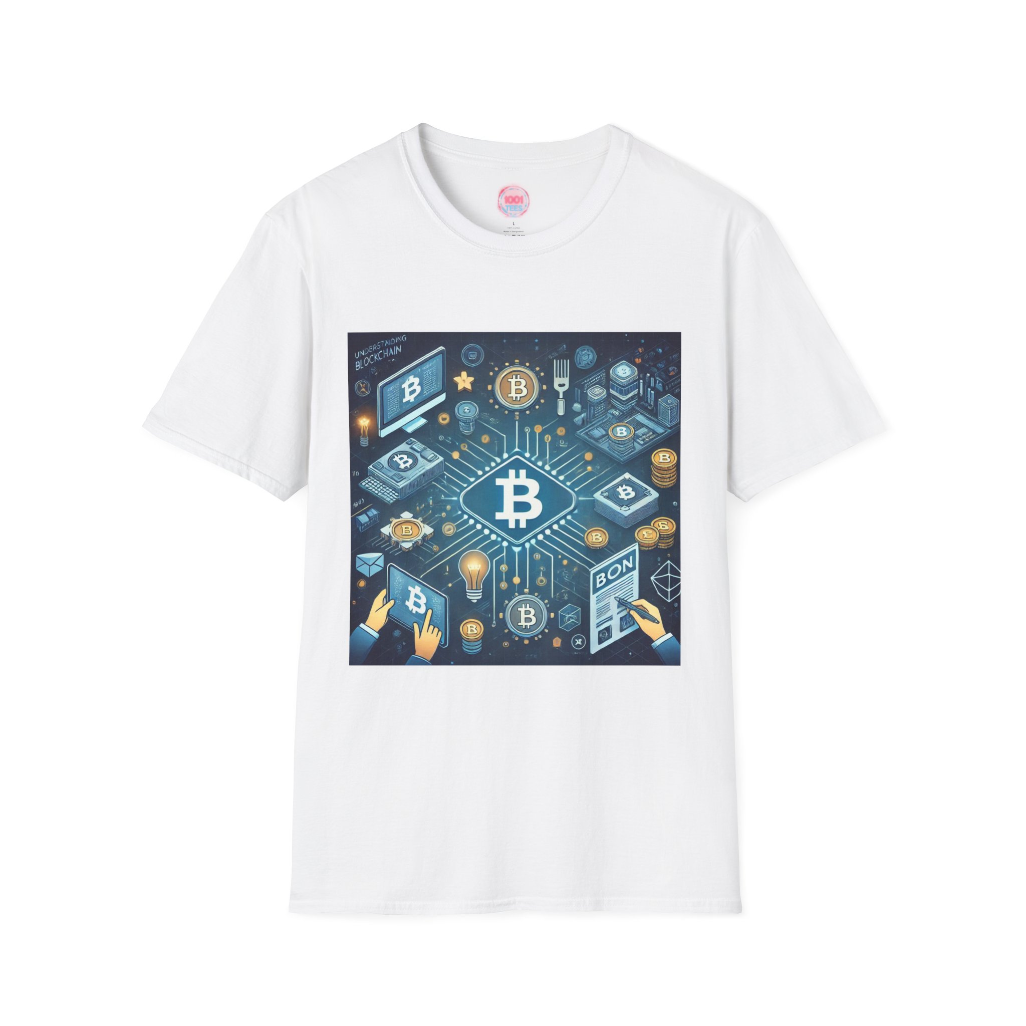 Cryptocurrency Unisex Softstyle T-Shirt – Bitcoin Design Graphic Tee