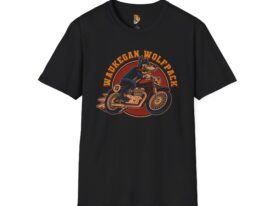 Waukegan Wolfpack Motorcycle Vintage Biker Style – Black Graphic Tee
