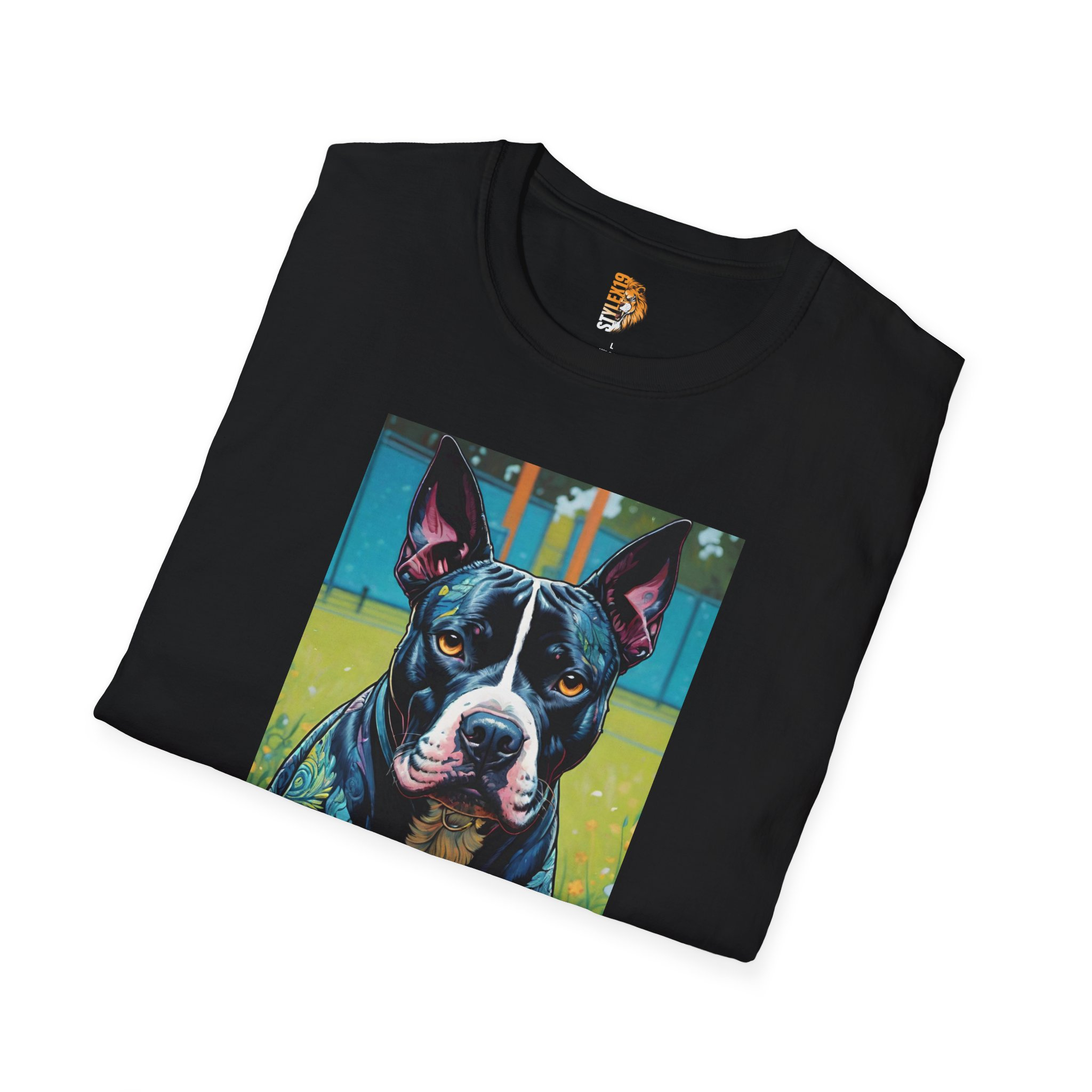 Colorful Dog Art Unisex Softstyle T-Shirt - Perfect for Pet Lovers - Image 4