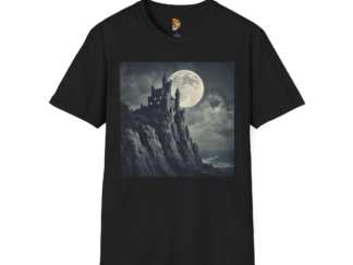 Haunting Castle Unisex Softstyle T-Shirt – Perfect for Halloween and Gothic Enthusiasts