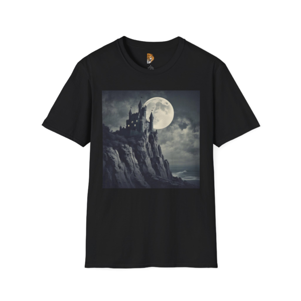 Haunting Castle Unisex Softstyle T-Shirt – Perfect for Halloween and Gothic Enthusiasts