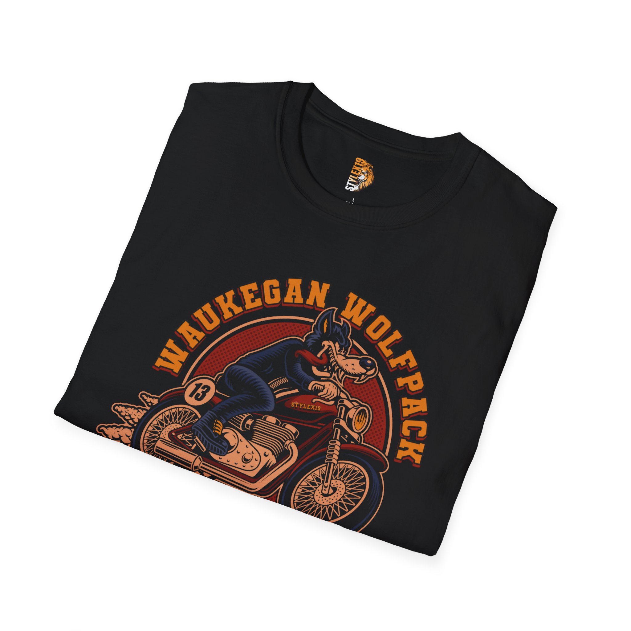 Waukegan Wolfpack Motorcycle Unisex T-Shirt - Vintage Biker Style - Image 4