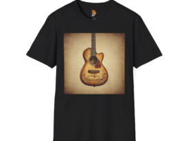 Vintage Guitar Perfect Gift for Music Lovers – Black Graphic Tee