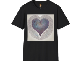 Vibrant Heart Design – Black Graphic Tee
