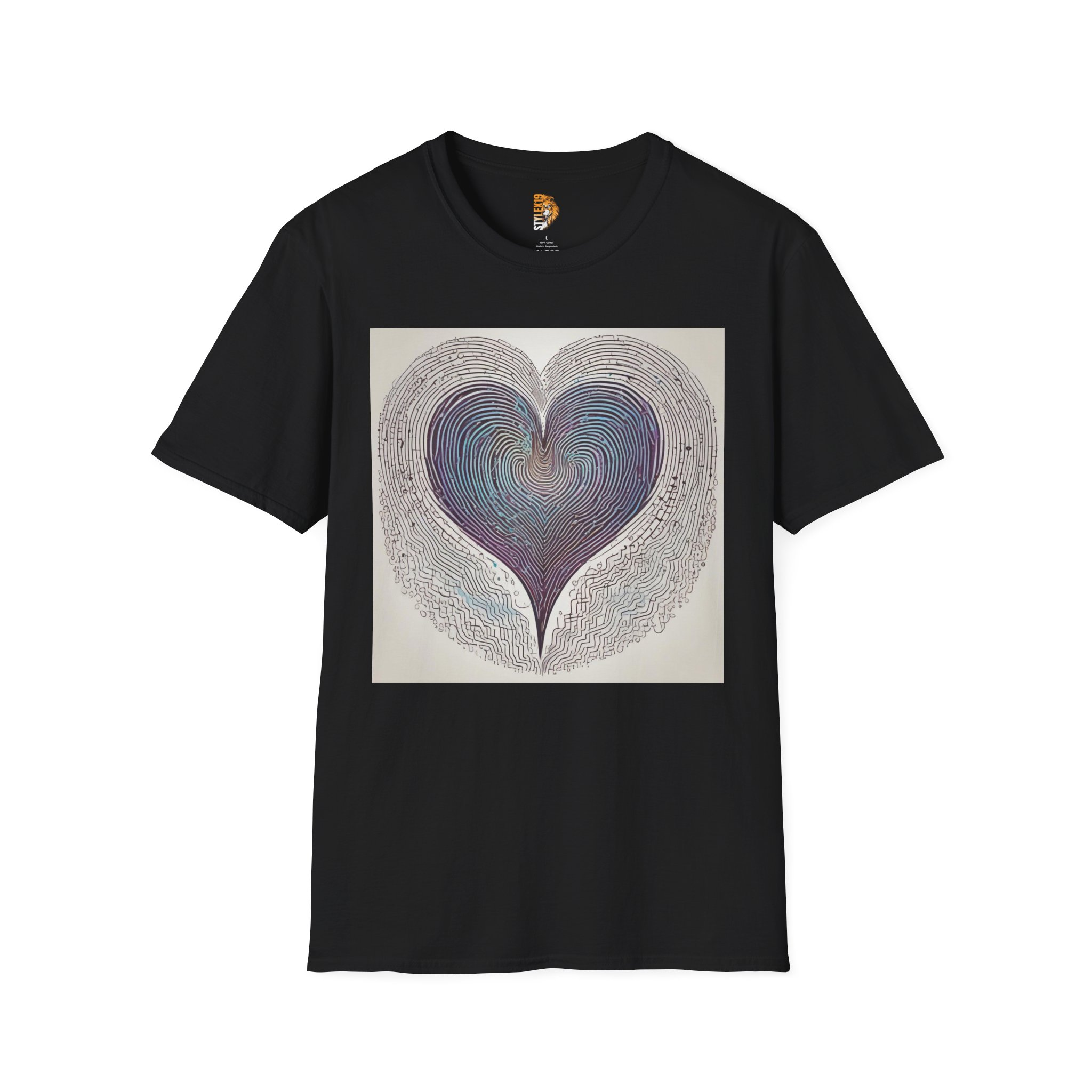Vibrant Heart Design Unisex Softstyle T-Shirt - Perfect for Love Celebrations