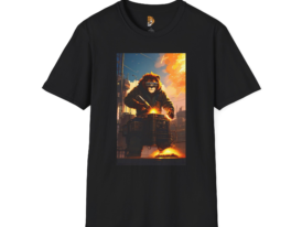 Cool Lion Fabricator Graphic – Black Graphic Tee