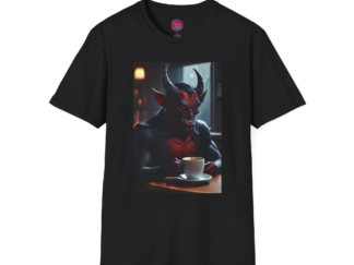 Devilish Vibes Unisex T-Shirt - Perfect for Halloween and Coffee Lovers
