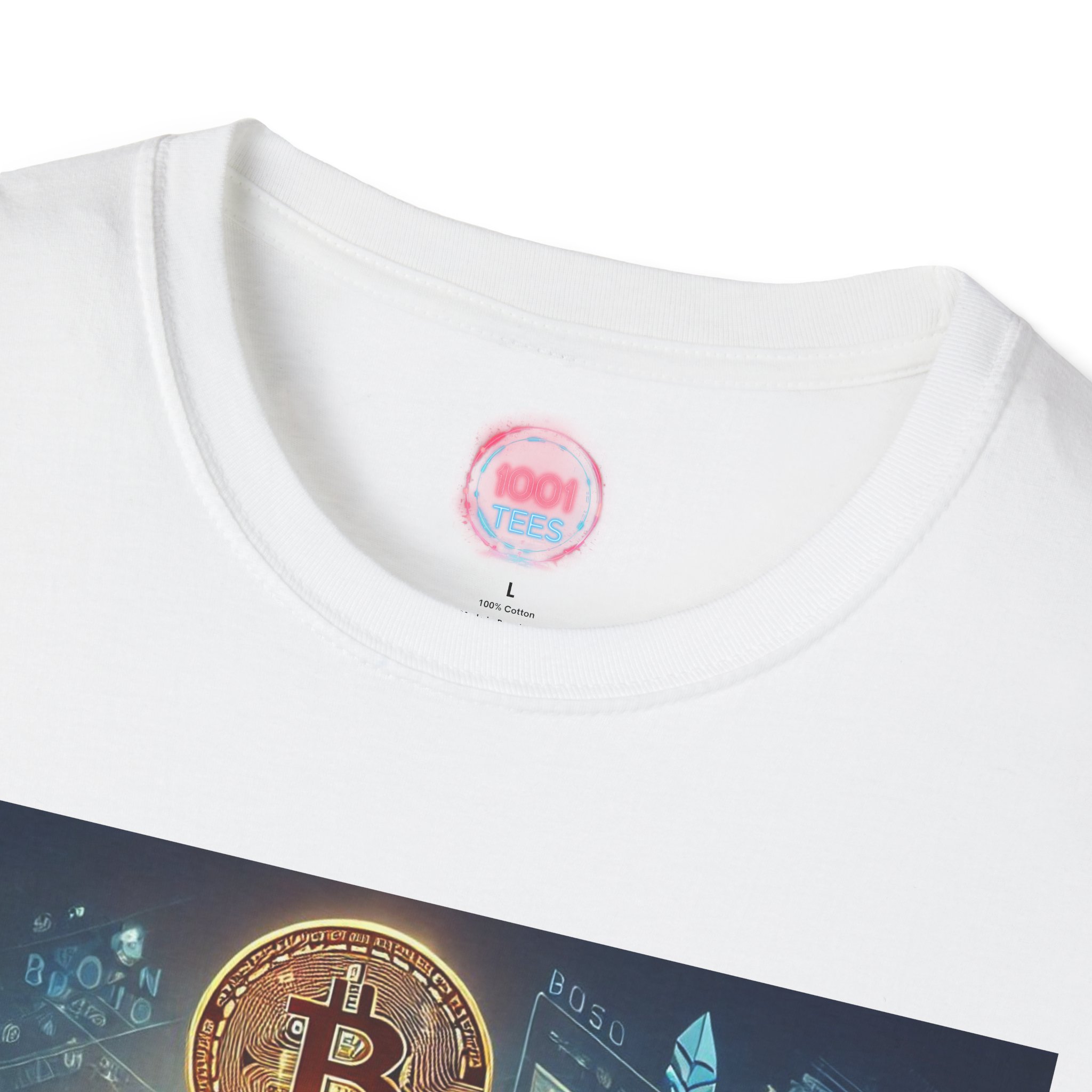 Crypto Enthusiast Unisex Softstyle T-Shirt - Digital Currency Art Tee - Image 3