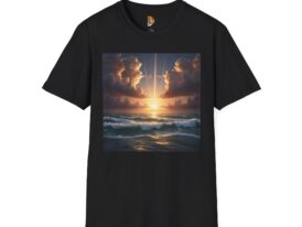 Sunset Waves Relaxing Ocean Scene – Black Graphic Tee
