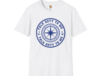 Talk Duty to Me (Navy) - Military Support Design - Unisex Heavy Cotton Tee