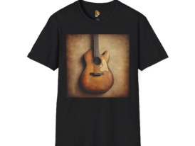 Vintage Guitar – Black Graphic Tee