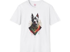 Regal Dog Portrait Stylish Pet Lover Gift – Black Graphic Tee