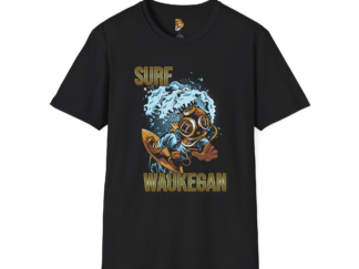 Waukegan Surfing T-Shirt - Unisex Softstyle Tee with Vintage Ocean Design