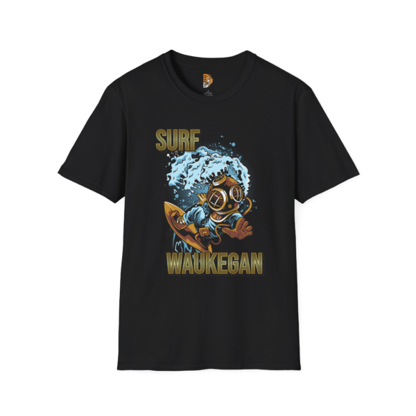 Waukegan Surfing T-Shirt - Unisex Softstyle Tee with Vintage Ocean Design